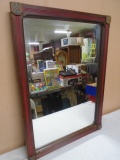 Large Painted Antique Wood Framed Mirror