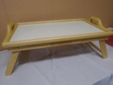 Like New Solid Oak Lap Tray w/ Folding Legs