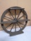 Wooden Wagon Wheel Wall Shelf