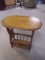 Solid Oak Side Table w/ Magazine Rack