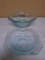 2 Vintage Aqua Blue Glass Bowls