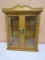 Small Wall Oak Curio w/ 2 Glass Shelves