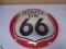 Route 66 Round Metal Button Sign