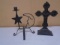 Iron Cross & Candle Holder