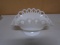 Beautiful Vintage Colonial Lace Milk Glass Banana Stand