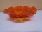 Vintage Orange Art Glass Fluted Bowl