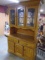 Beautiful Solid Oak 2 Pc. Lighted China Cabinet w/Leaded Glass Doors