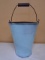 Teal Colored Metal Bucket