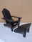 Small Wooden Adirondak Chair & Ottoman