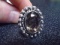 Ladies German Silver and Smoky Quartz Ring