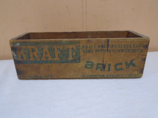 Antique Wood Kraft Cheese Box