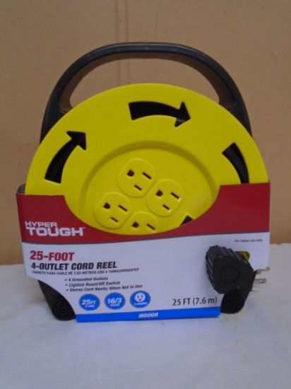 Hyper Tough 25ft 4 Outlet Cord Reel