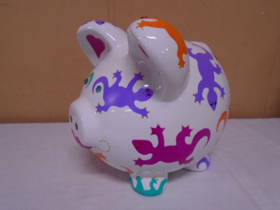 Large Painted Piggy Bank
