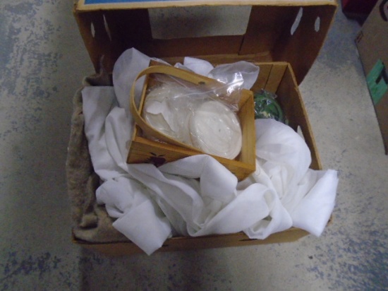 Large Box of Crafting Supplies & Fabric