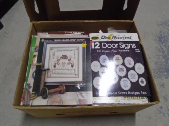 Large Box of Crafting Supplies & Needle Point