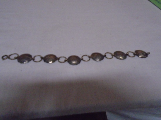 Vintage Ladies Sterling Silver Concho Bracelet