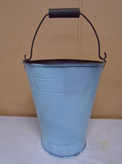 Teal Colored Metal Bucket