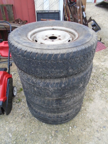 Set of (4) P265 70R/16 Tires Mounted on GM Rims