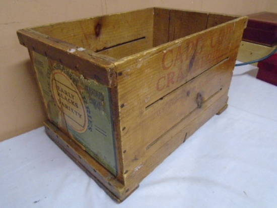 Antique Cape Cod Cranberries Woden Crate