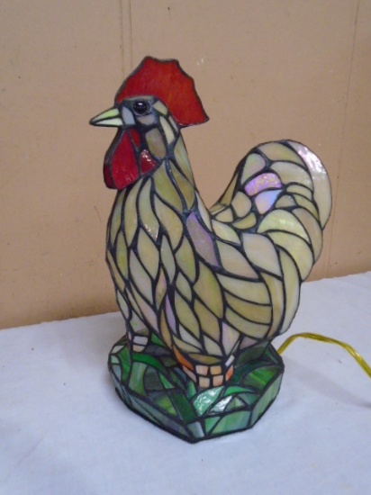 :eaded Glass Chicken Accent Lamp