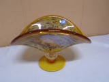 Beautiful White Crystal Pedistal Glass Bowl
