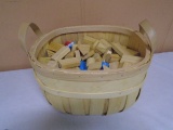 Bakset Full of Wooden Building Blocks