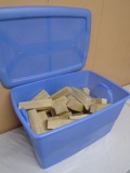 Tote Full of Large Wooden Building Blocks