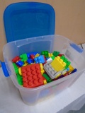Tote Full of Duplo Building Blocks