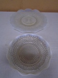 Hobnail Opalescent Moonstone Bowl & Platter