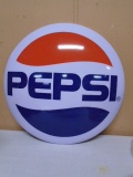 Round Metal Pepsi Button Sign