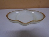 Vintage Fire King Gold Trim Relish Plate