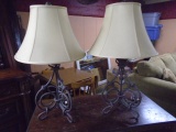2 Matching Iron Table Lamps