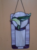 Beautiful Stained Glass Piece w/ Hummingbird