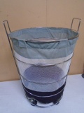 Rolling Chrome Hamper w/ Removable Bag