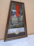 Michelob Light Wood Framed Bar Mirror