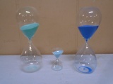 3 Pc. Group of Glass Hour Glasses