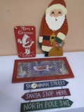 4 Pc. Wooden Santa Wall  Art Group