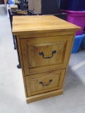 Rolling Wooden 2 Drawer File Cabinet