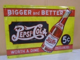 Metal Pepsi-Cola Sign 5 Cent Sign