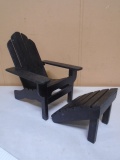 Small Wooden Adirondak Chair & Ottoman