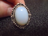 Ladies German Silver and Opal Sky Ring