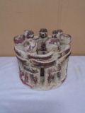 Circle of Friends 7 Dancers Clay Folk Art Candle Holder