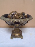 Ornate Decorative Centerpiece Bowl w/3 Balls