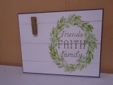 Friends-Faith-Family Wooden Wall Art Photo Holder