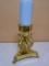 Beautiful Solid Brass Candle Holder w/Claw Feet and Birds