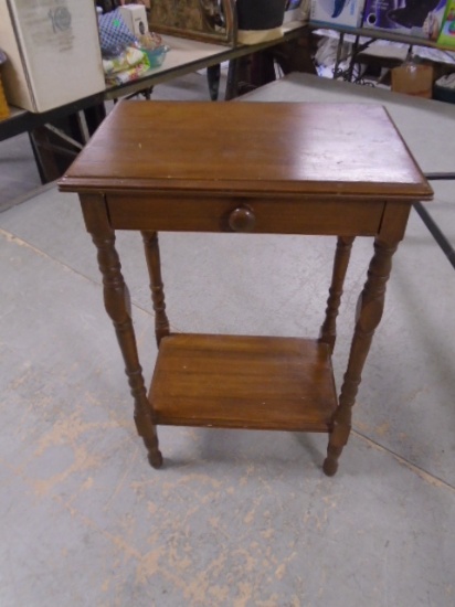Wooden Side Stand w/ Drawer