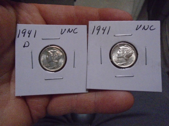 1941 D-Mint and 1941 Mercury Dimes