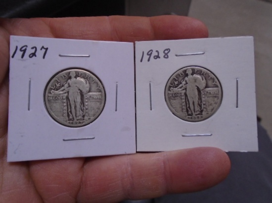 1927 and 1928 Standing Liberty Quarters