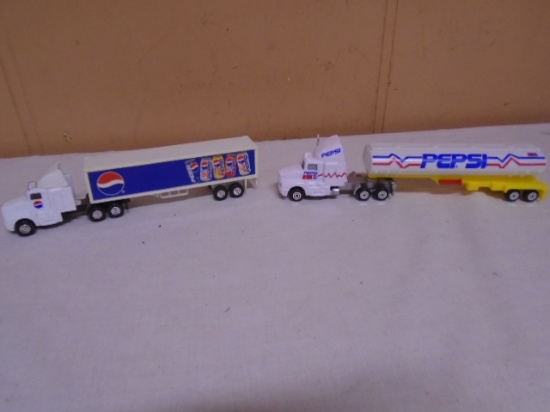 (2) Die Cast Pepsi-Cola Semis