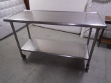 2 Tier Rolling Stainless Steel Table
